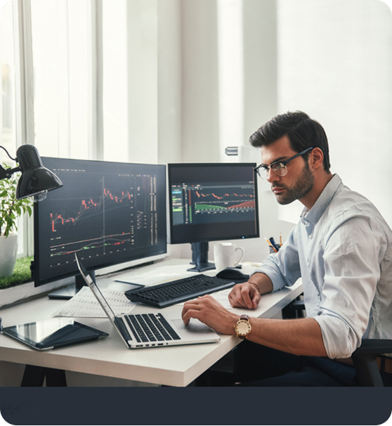 Professional trader working